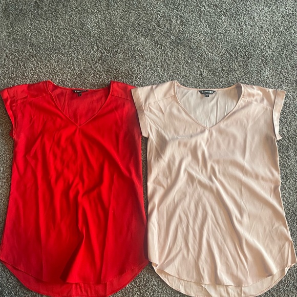 Express Tops - Express Red and Pink Short Sleeve T-Shirts